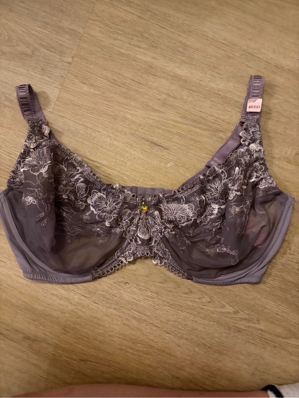 Crème Bralée Lingerie Lace Underwire Bra | Purple/Mauve | 40DDD